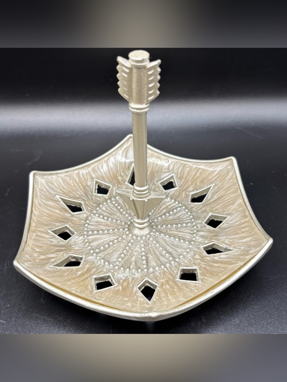 Vintage Style Arrow Ring Tree Jewelry Dish Enamel Earring Vanity Catchall Tray